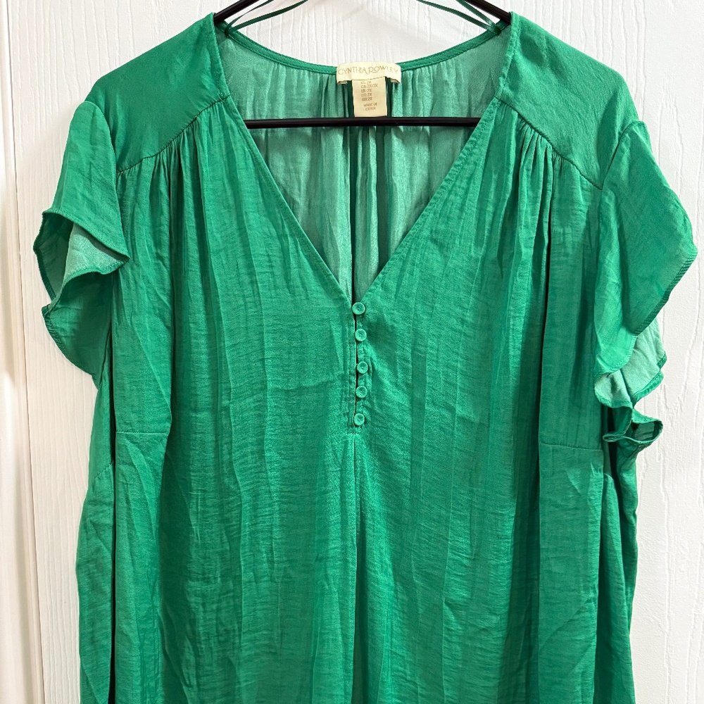 Cynthia Rowley Green Blouse – Size 2X
